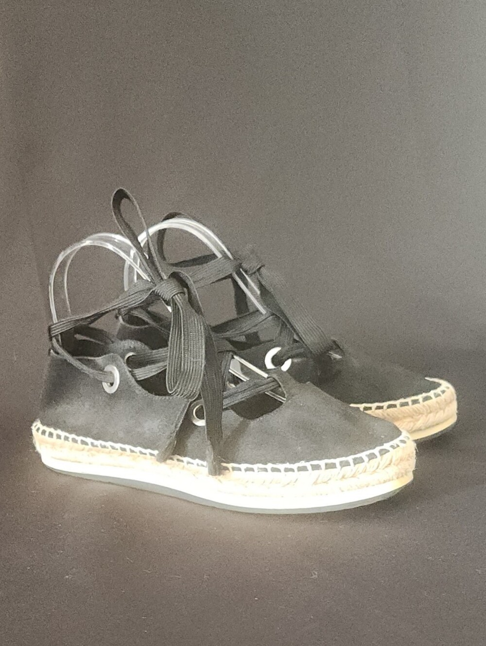 Bimba Y Lola Suede Lace-Up Flatform Espadrille Flats Size 7/7.5